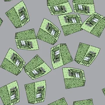 Pattern balance atm machine sketch hand drawn Stockillustratie