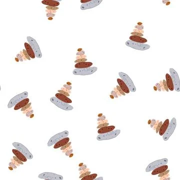 Pattern balancing stones cairn creating peace and harmony Stock Illustration