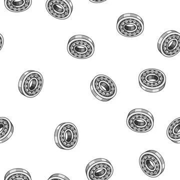 Pattern Ball bearing engineering component for friction reduction Stock Illustration
