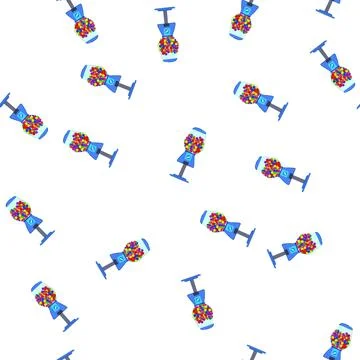 Pattern ball bubblegum machine cartoon vector Stock Illustration