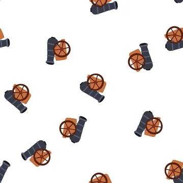 Pattern ball cannon gun cartoon vector Stock Illustration