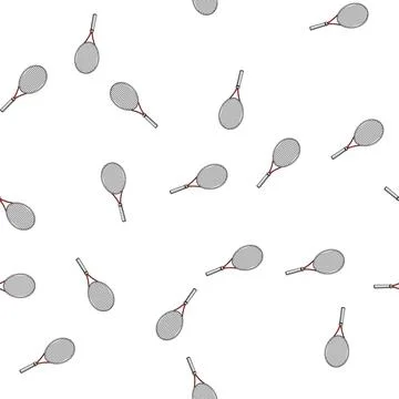 Pattern ball tennis racket cartoon vector Stock Illustration