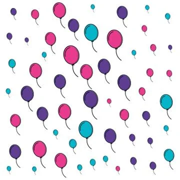 Pattern of balloons helium backdrop Illustrazione stock