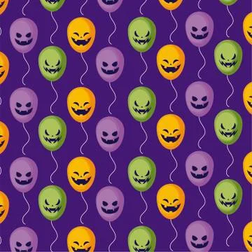 Pattern of balloons helium of halloween Stockillustratie