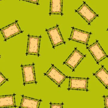 Pattern bamboo frame signboard sketch hand drawn Illustrazione stock