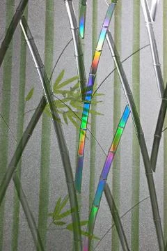 Pattern of bamboo style in stick on mirror. Stock Photos