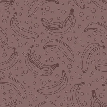 A pattern of bananas drawn with lines Stock Illustration