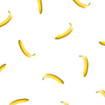 Pattern of bananas isolated on white background. Stock Photos