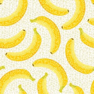 Pattern with bananas in mosaic style Illustrazione stock