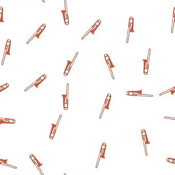 Pattern band trombone cartoon vector Stockillustratie