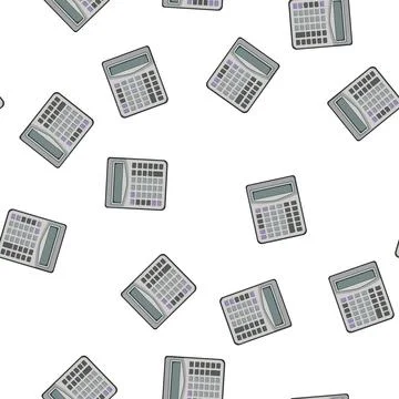 Pattern bank calculator device cartoon vector 库存插图
