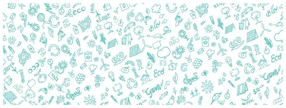 Pattern banner eco symbol element . illustration イラスト素材