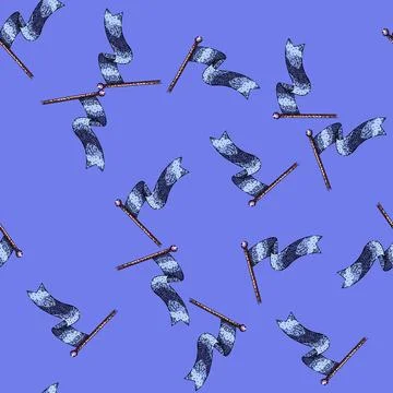 Pattern banner flag waving sketch hand drawn 库存插图