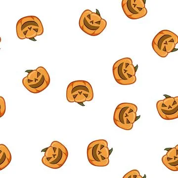 Pattern banner pumpkin halloween character cartoon vector Stock Illustration