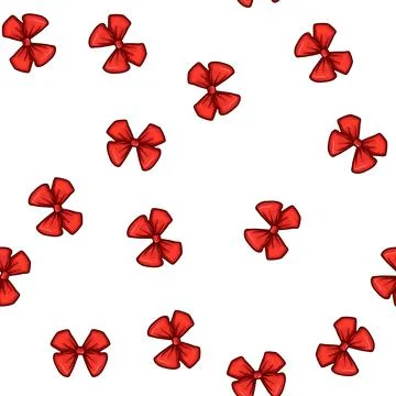 Pattern banner red bow cartoon vector Illustrazione stock