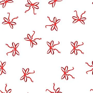 Pattern banner red bow ribbon cartoon vector イラスト素材