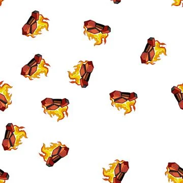 Pattern barbecue fire charcoal cartoon vector Stock Illustration