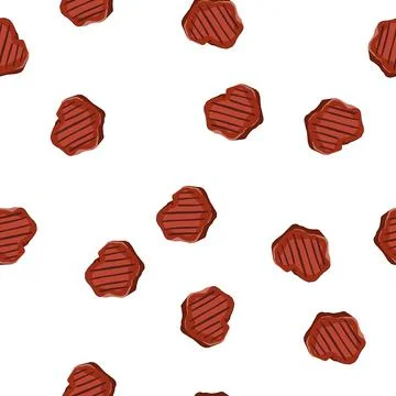 Pattern barbecue steak grill cartoon vector Stock Illustration
