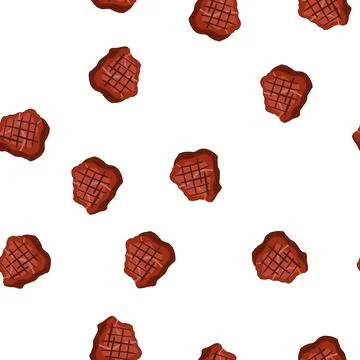 Pattern barbeque steak grill cartoon vector Stock Illustration