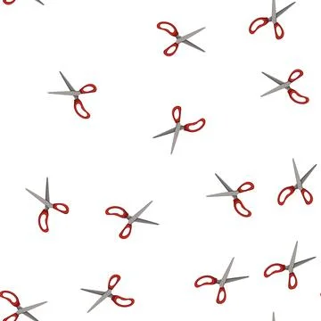 Pattern barber scissor cut cartoon vector Stock Illustration
