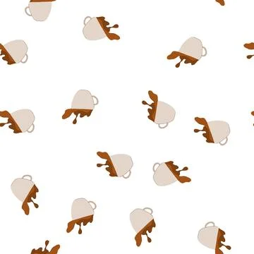 Pattern barista coffee cup splash cartoon vector Stockillustratie