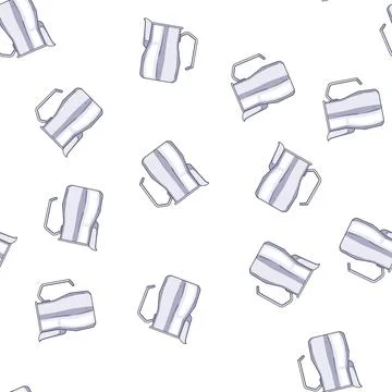 Pattern barista milk frothing pitcher cartoon vector Stock Illustration