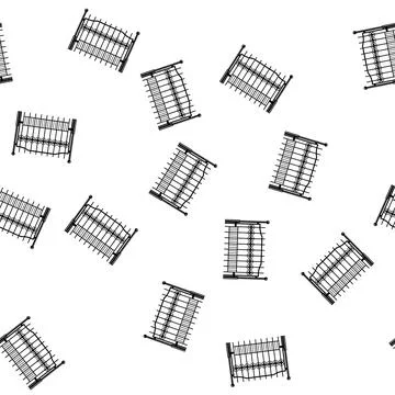 Pattern barrier park fence cartoon vector Stock Illustration