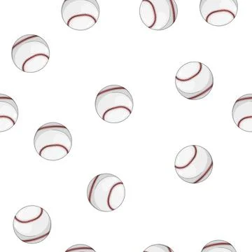 Pattern baseball ball sport cartoon vector color Stockillustratie