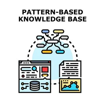 Pattern based knowledge base system concept illustration Stock Illustration