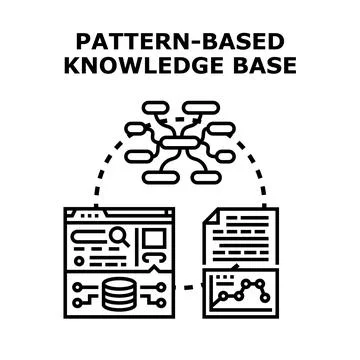 Pattern based knowledge base system concept illustration Stock Illustration