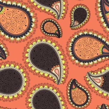 Pattern based on traditional Asian elements Paisley Illustrazione stock