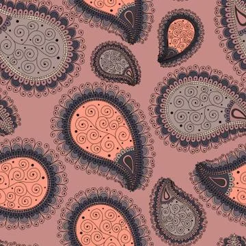 Pattern based on traditional Asian elements Paisley Stockillustratie