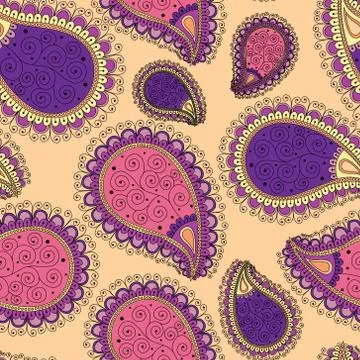Pattern based on traditional Asian elements Paisley 스톡 일러스트