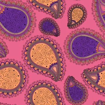 Pattern based on traditional Asian elements Paisley Illustrazione stock