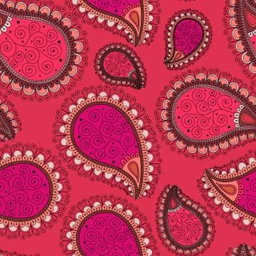 Pattern based on traditional Asian elements Paisley Stockillustratie