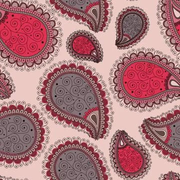 Pattern based on traditional Asian elements Paisley Stockillustratie