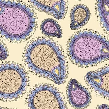 Pattern based on traditional Asian elements Paisley Stock Illustration