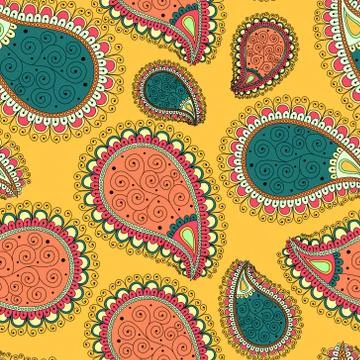 Pattern based on traditional Asian elements Paisley 스톡 일러스트