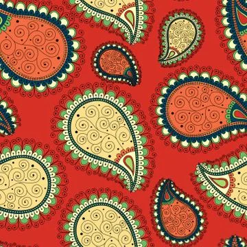 Pattern based on traditional Asian elements Paisley Illustrazione stock