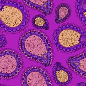 Pattern based on traditional Asian elements Paisley 库存插图