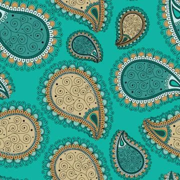 Pattern based on traditional Asian elements Paisley Stock Illustration