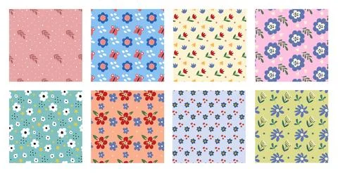 Pattern basic ornament. Background geometric botanical cute elements, heart and Stock Illustration