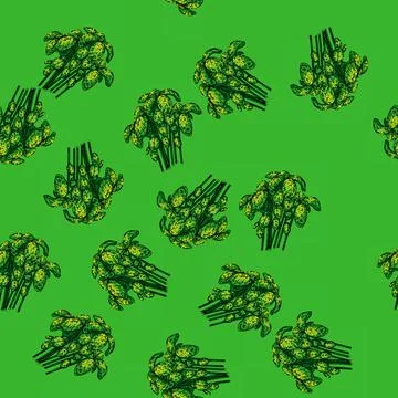 Pattern basil pesto plant sketch hand drawn Illustrazione stock