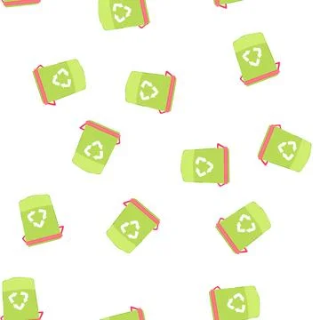 Pattern basket trash bin cartoon vector Stock Illustration