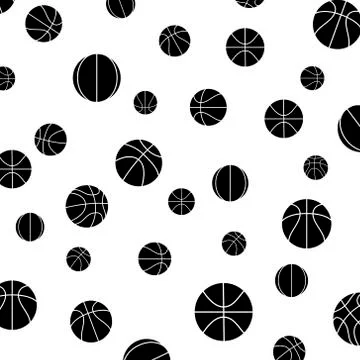 Pattern with basketball Stock Illustration
