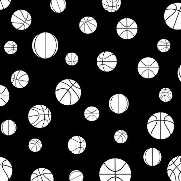Pattern with basketball Stock Illustration
