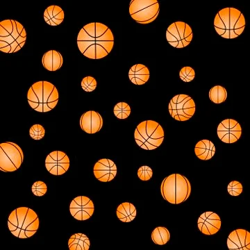 Pattern with basketball Stock Illustration