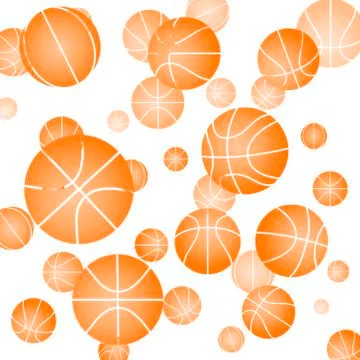 Pattern with basketball Stock Illustration