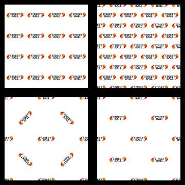 Pattern basketball text Stock Illustration