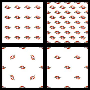 Pattern basketball text Stock Illustration